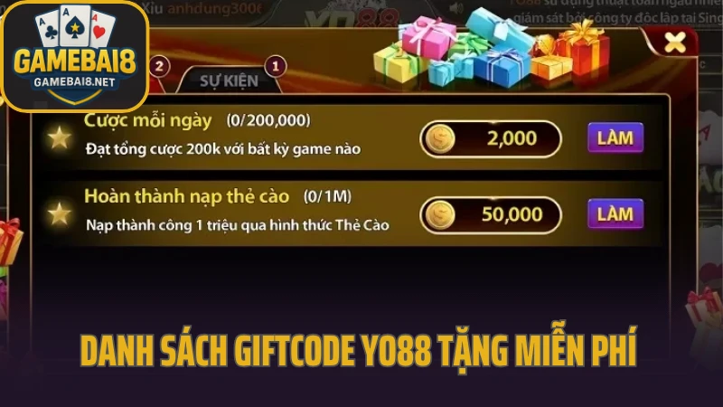 Yo88 - chơi game mượt mà trên mọi thiết bị không lo giật lag 10 Danh sách giftcode tặng miễn phí cho hội viên yo88