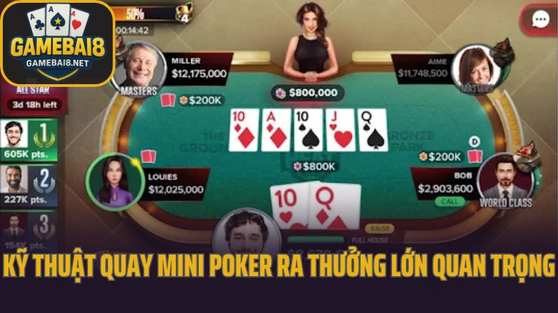 Kỹ thuật quay mini poker ra thưởng lớn từ chuyên gia 6 Kỹ thuật quay mini poker ra thưởng lớn quan trọng nhất