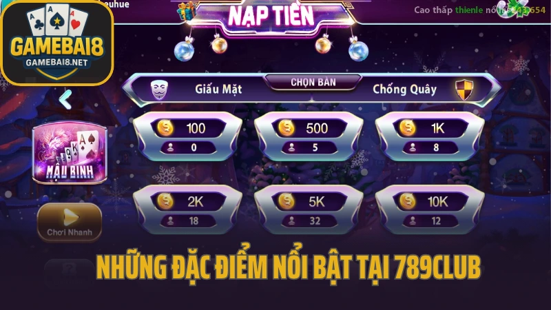 789club - cổng game tích hợp cả game bài và slot hot 4 Những đặc điểm nổi bật tại 789club