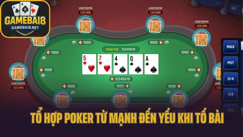 Poker - sân chơi đòi hỏi cả tâm lý lẫn logic 6 Tổ hợp poker từ mạnh đến yếu khi tố bài